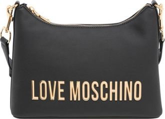 Love Moschino Stijlvolle Lettering Hobo Tas - Dames - Schoudertassen - Zwart - ONE Size - Tassen
