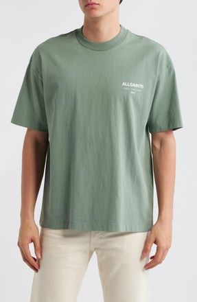 AllSaints Underground Oversize Graphic T-Shirt in Spring Green at Nordstrom, Size Small