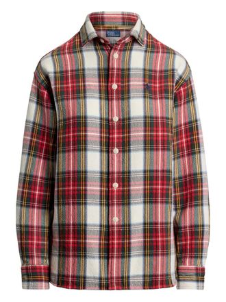 Polo Ralph Lauren plaid long-sleeve shirt - women - Polyester/Acetate - M - Red