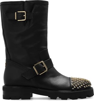 Jimmy Choo London Biker II Enkellaarsjes - Dames - Enkellaarsjes - Zwart - 35 EU - Leer - Schoenen