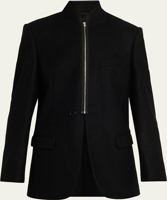 Maison Margiela Zip-Front Longline Blazer