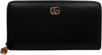 Gucci Bamboo Black Long Wallet (Bi-Fold) (Pre-Owned)