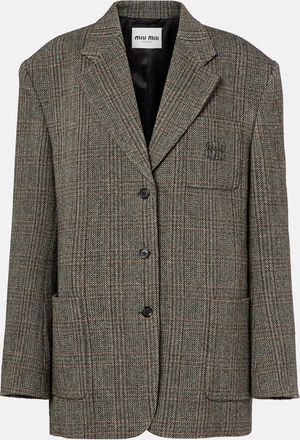 Miu Miu Chevron virgin wool suit jacket