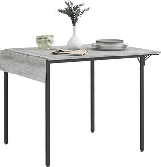 HOMCOM Folding Dining Table - Drop Leaf Table For 2-4 People - Grey | TJ Hughes