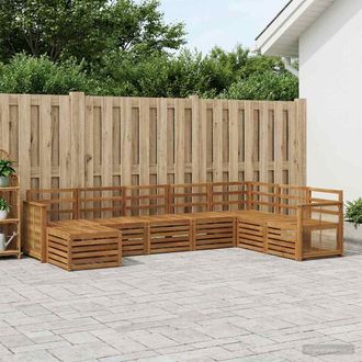 vidaXL Vidaxl Set Di Divani Da Esterno 6 Pz Naturale Legno Di Acacia Massello