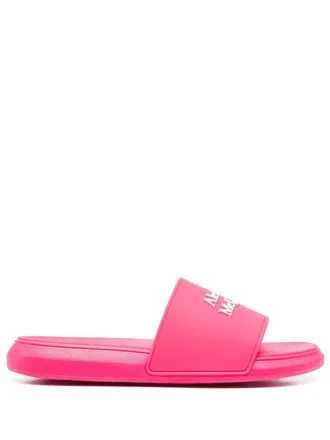 Alexander McQueen Slippers met logo applicatie - Roze