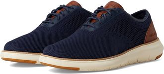 Cole Haan Grand Remix Knit Oxford Mens Lace-up Boots Navy Blazer/British Tan/Ivory : 8.5 D - Medium, Leather