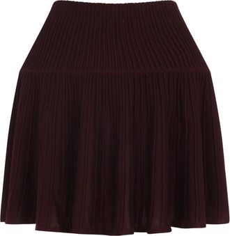 Alaia Burgundy Wool Skirt