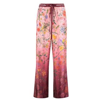 Gucci Bloemen Zijden Losse Broek - Dames - Wijde Broeken - Veelkleurig - S - Broeken