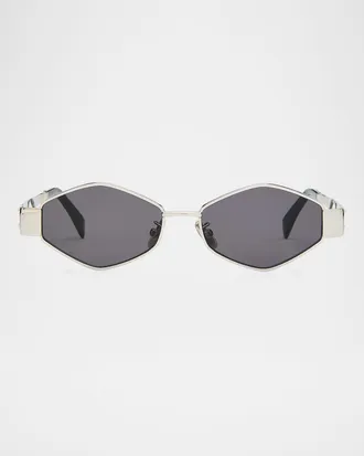 Celine Men & apos;s Triomphe Metal and Nylon Oval Sunglasses