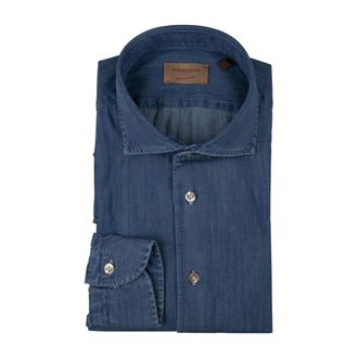 Borriello Denim Shirts, male, Blue, Size: 5XL Cotton Denim Shirt