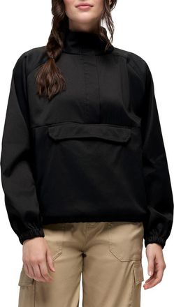 Prana Stretch Zion Half Zip Popover in Black at Nordstrom, Size X-Small