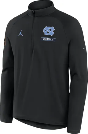 Nike Mens North Carolina 2026 Military Appreciation Stride Jordan Brand Dri-FIT College 1/2-Zip Long-Sleeve Top in Black | 0JV100ANCN-9UW
