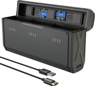 OEM Caricabatteria Enduro Per Gopro Hero 13 Nero, Caricatore Tascabile Con Indicatore Smart Power E Porta Di Ricarica Laterale, Custodia Di Ricarica Rapid