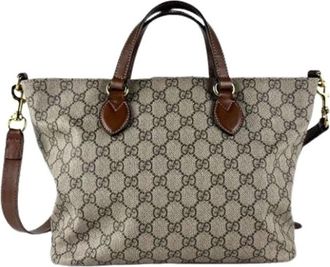 Gucci Pre-owned GG Supreme Tote Bag - Dames - Vintage Shopper - Bruin - ONE Size - Vintage