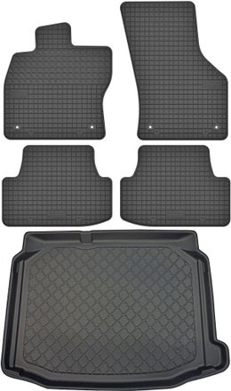 OEM Juego De Alfombrillas De Goma Para Coche Y Maletero Para Seat Le&oacute;n Iii Hatchback (11/2012-03/2020)