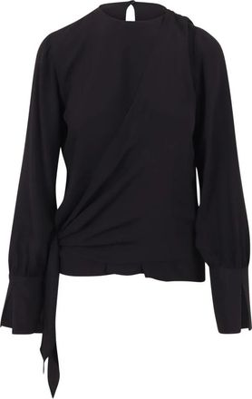 Federica Tosi Blouse met taillebanddetail - Dames - Blouses - Zwart - L - Overhemden