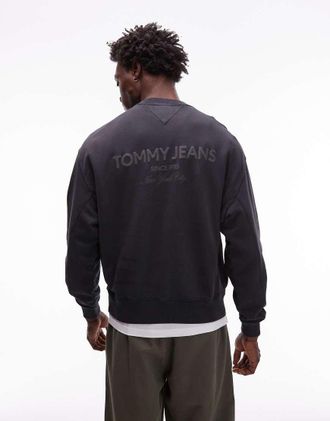 Tommy Jeans Felpa comoda squadrata nera-Nero