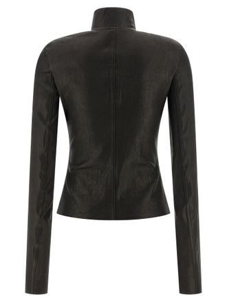 Rick Owens Womens Black Lamb Leather Jacket Clothing