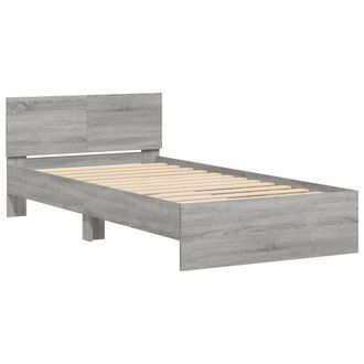 Berkfield Home Durable Bed Frame without Mattress with Headboard Grey Sonoma 100