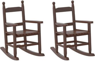 vidaXL Vidaxl - Rocking Chairs for Children 2 pcs Brown Solid Wood Poplar