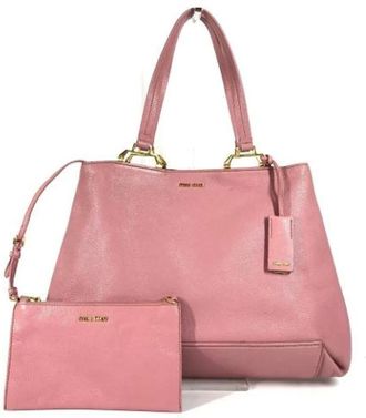 Miu Miu Pre-owned Tote Bags, female, Pink, Size: ONE SIZE Pre-owned Leather handbags
