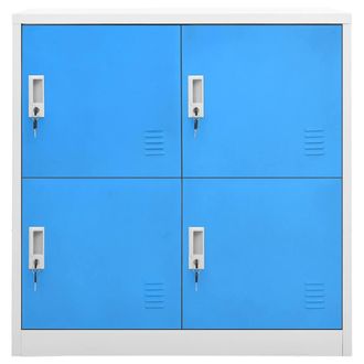 Berkfield Home Locker Cabinets 5 pcs Light Grey & Blue 90x45x92.5 cm Steel