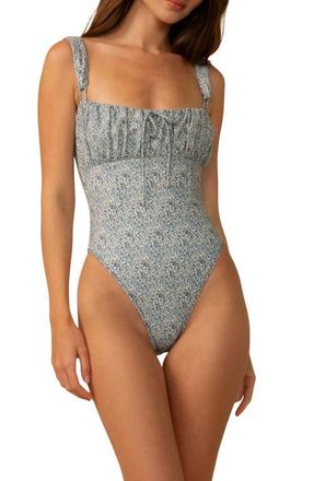 Montce Swim Victoria One-Piece Swimsuit in Blue Petite Fleur at Nordstrom, Size X-Large