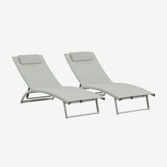 Sklum Sklum - Pack De 2 Tumbonas Reclinables En Aluminio Dulem
