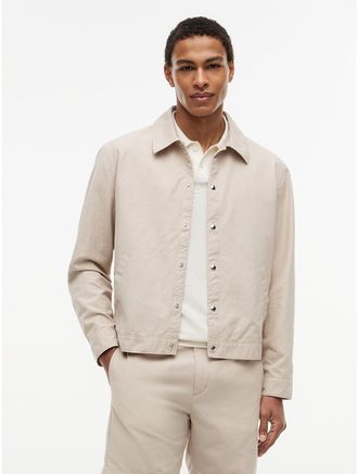 Tommy Hilfiger Mens Cotton-Linen Blend Ivy Jacket - Beige - XXL