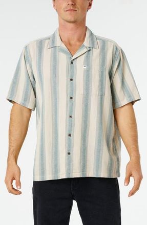 Rip Curl Classic Surf Weaver Stripe Cotton Camp Shirt in Vintage White at Nordstrom, Size Xx-Large