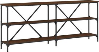 vidaXL Vidaxl - Console Table Brown Oak 180x30x75 cm Engineered Wood and Iron