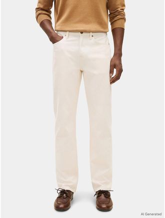 Tommy Hilfiger Mens Garment-Dyed Straight Jean - White - 29W x 30L