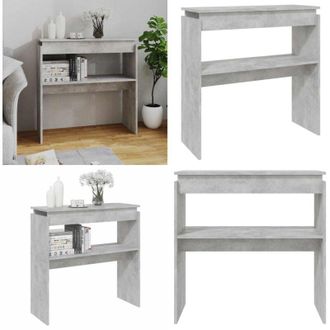 vidaXL Tavolino Consolle Grigio Cemento 80x30x80cm Legno Multistrato - Tavolino ingresso - Tavolino da ingresso