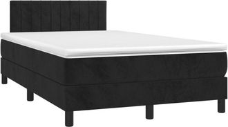 vidaXL Cama Box Spring Con Colch&oacute;n Y Led Terciopelo Negro 120x190 Cm Vidaxl
