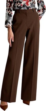 M.M.LaFleur Tinsley Wide-Leg Trousers in Chocolate Torte Melange at Nordstrom, Size 20