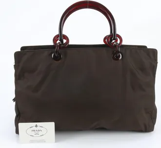Prada Brown Handbag Shoulder Bag Tote Bag (Pre-Owned)