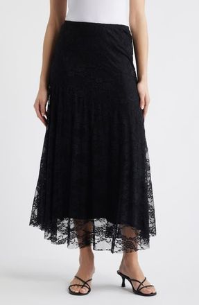 Loveappella Lace Maxi Skirt in Black at Nordstrom, Size X-Large