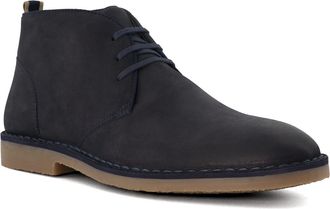 Dune London Mens CASHED Casual Chukka Boots - Navy Leather (archived) - Size UK 10