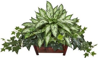 Nearly Natural Silver Queen and Ivy Artificial Plant in Decorative Planter in Green at Nordstrom