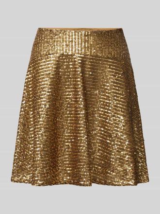 Lauren Ralph Lauren Minirock mit Pailletten Modell KARJYLL in Gold Melange, Gr&ouml;&szlig;e 36