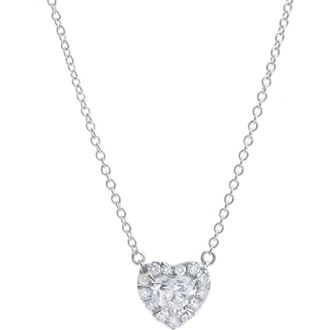 LuvMyJewelry Fiona 14K Gold Lab Grown Diamond Heart Necklace - 0.75 ct in 14K White Gold at Nordstrom