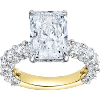 LuvMyJewelry Maelis 14K Gold Radiant Lab Grown Diamond Hidden Halo Engagement Ring - 7.45 Cts in 14K Yellow Gold at Nordstrom, Size 8