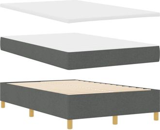 vidaXL Box Spring Bed with Mattress Dark Grey 120 x 190 cm Fabric vidaXL