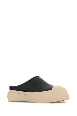 Marni Womens Black Leather Pablo Slippers