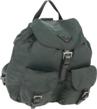 Prada Pre-owned Backpacks, female, Gray, Size: ONE SIZE Pre-owned Vintage Nylon Backpack