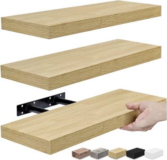 Sorbus Set Of 3 Rustic Rectangle Floating Shelves