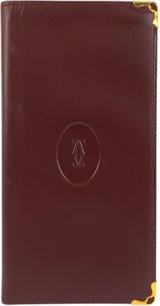 Cartier Bordeaux Leather Long Bill Wallet (Bi-Fold) (Pre-Owned)