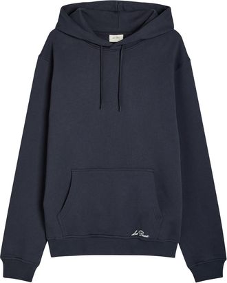 Les Deux Ben Artist Hooded Cotton Sweatshirt - Navy - XL