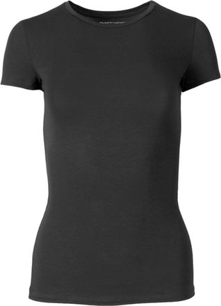 Majestic Filatures Womens Soft Touch Short Sleeve Crewneck Top In Noir